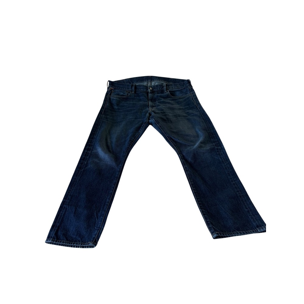 Levis 501 Original Fit Dark Wash Straight Leg Button Fly Denim Jeans Mens 40x30